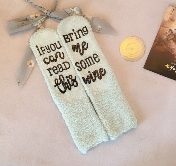

funny colorful socks women letters if you can read these christmas socks custom wine sock fashion girls warm socks casual soft socking p401, Black;white