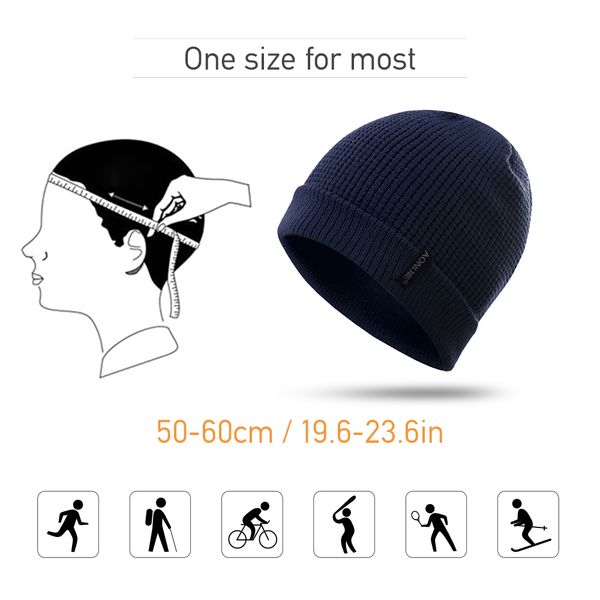 

winter windproof hiking caps men women warm soft knitted wool cap jogging walking climbing camping hat ski sports beanie hat, Black;white