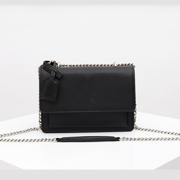 

genuine leather sunset y sint l crossbody bags silver chain shoulder bags women ladies handbags purses