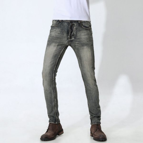 

jeans korean-style skinny teenager straight slim men's casual pants [qq group: 584117172, Blue
