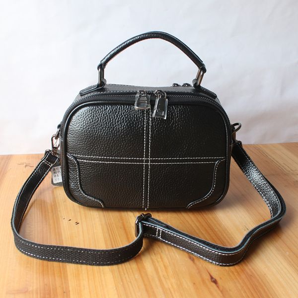 

factory wholesale real leather flap bag for women handbag solid color female crossbody messenger bag small
