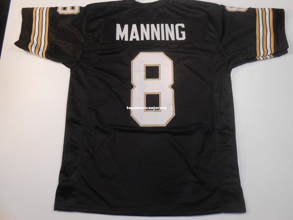 

retro custom sewn stitched archie manning black mitchell & ness jersey s-5xl,6xl men's football jerseys rugby, Gray