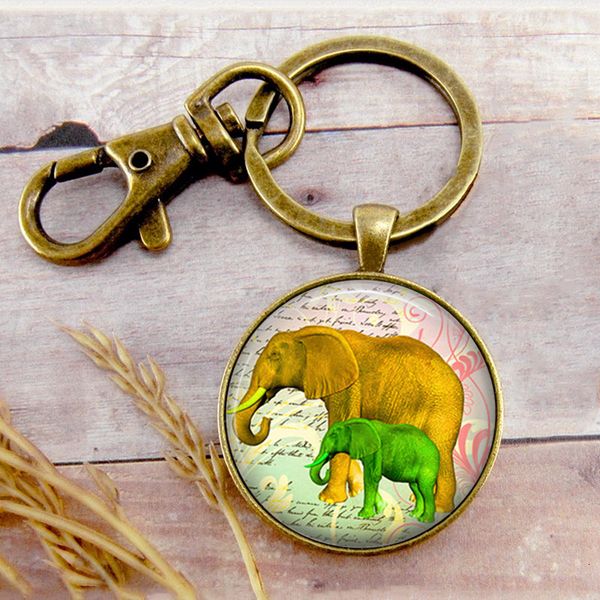 

retro elephant key ring key chain key buckle animal pendant birthday festival anniversary gift jewelry accessories, Slivery;golden