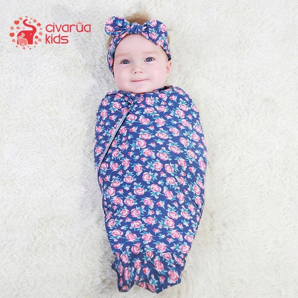 

newborn pgraphy prop baby blankets printed newborn infant baby boys girls sleeping swaddle wrap +headband