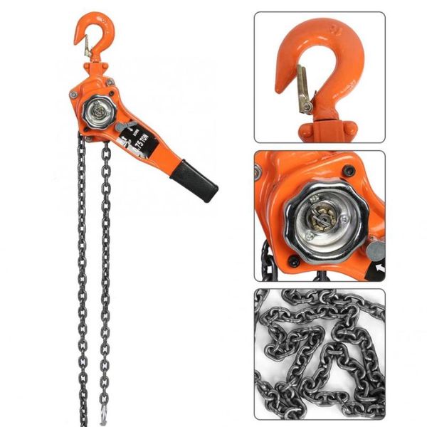 

pulley lifting 0.75t orange color chain block hoist ratchet hoist ratchet lever pulley lifting 3meters celik halat