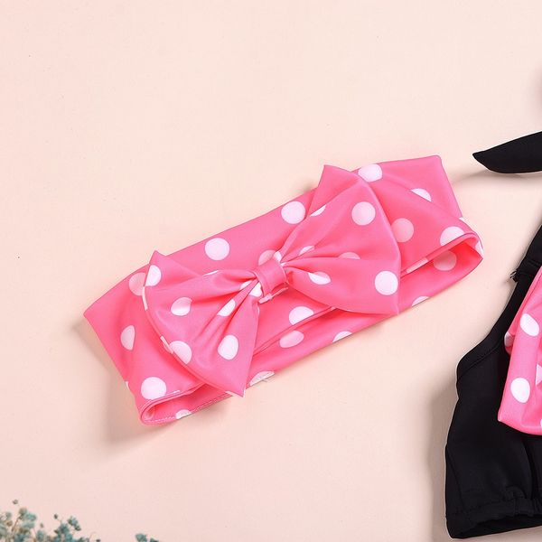 

two pieces baby kids girls summer bather swimwear ruffle suspender dot printed bikini swimwear soft children split swimsuit set