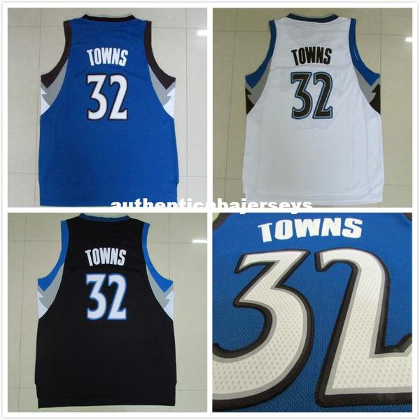 

#32 towns jersey, draft 15 blue white black basketball jersey s-xxl ncaa college, Black;blue