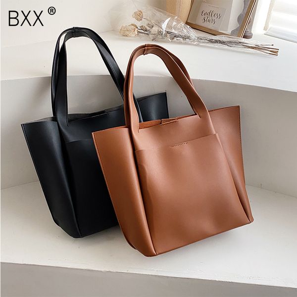 

bxx] solid color pu leather large capacity crossbody bags for women 2020 simple messenger shoulder bag female handbags hk228
