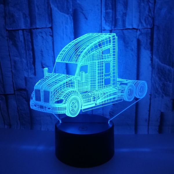 

new trade trucks 3d lights acrylic visual stereo colorful night lights christmas decorations gift for baby room lights wholesale