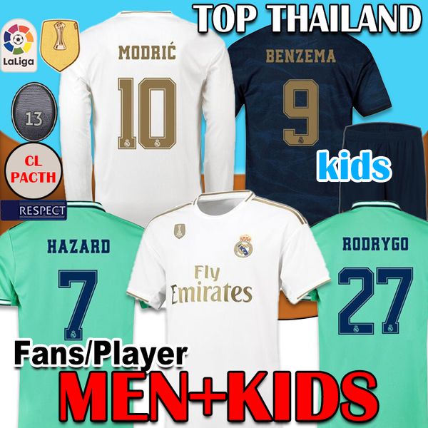 

2019 2020 Real Madrid Soccer Jerseys 19 20 HAZARD camiseta de fútbol 2019 2020 VINICIUS ASENSIO football shirt kids camisa de futebol