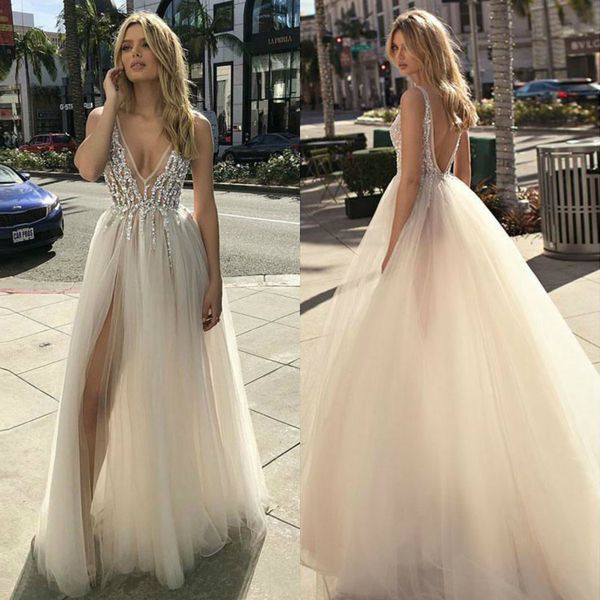 Discount Berta Designer Beach Wedding Dresses 2019 A Line V Neck