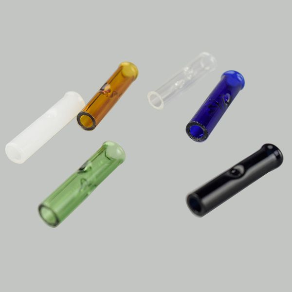 Mini pontas de filtro de vidro com boca redonda plana: tubo de vidro pirex para enrolar mortalhas, cigarros e fumar tabaco