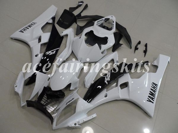 

4gifts injection mold new abs motorcycle full fairings kit fit for yamaha yzf-r6 2006 2007 06 07 r6 bodywork set custom white black