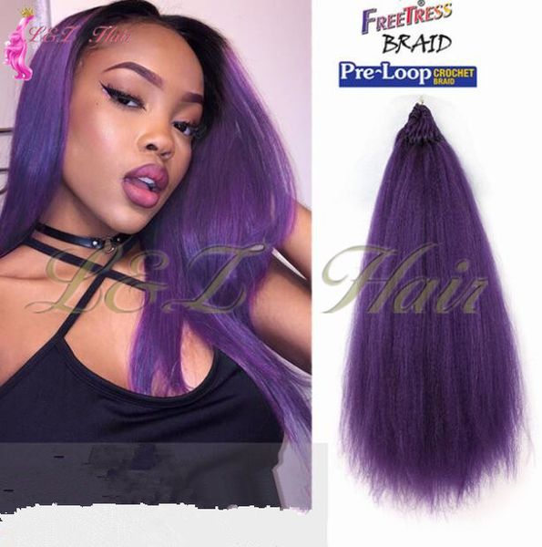 2020 18 Yaki Straight Synthetic Hair Extension Color 1b Pre Loop