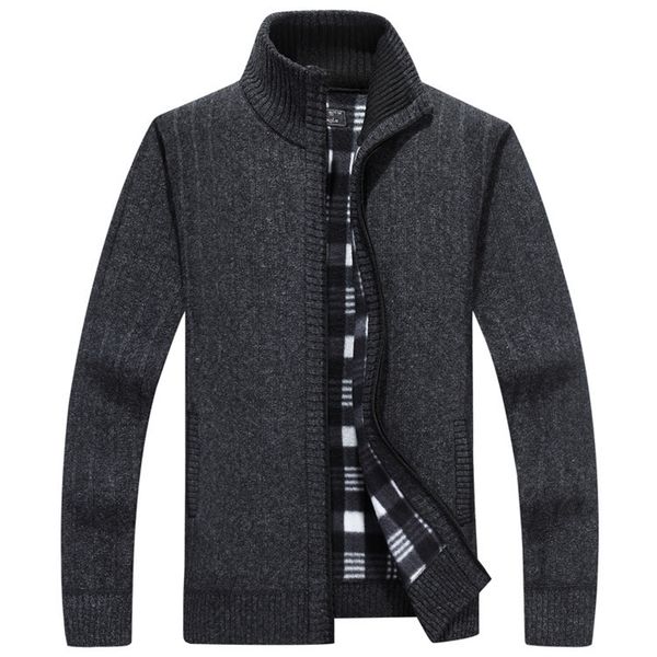 

men cardigan wool cotton fleece warm winter men sweater with zipper casual sweaters cardigan knitwear size, White;black