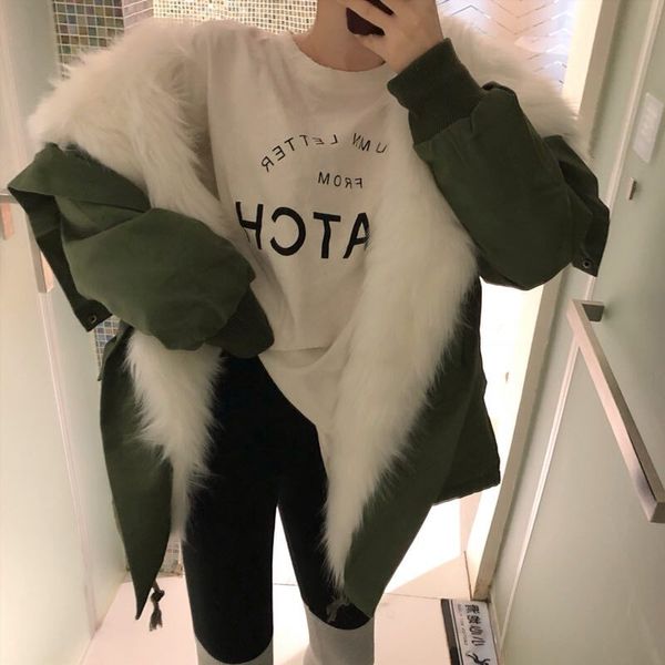 

winter women new cotton suit korean version of high-quality fashion thickening suit loose long section tooling jacket y007, Black