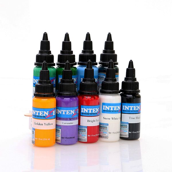 

professional tattoo ink 14 colors 1oz /30ml bottle delicate texture long lasting tattoo ink fast pigment kit tool