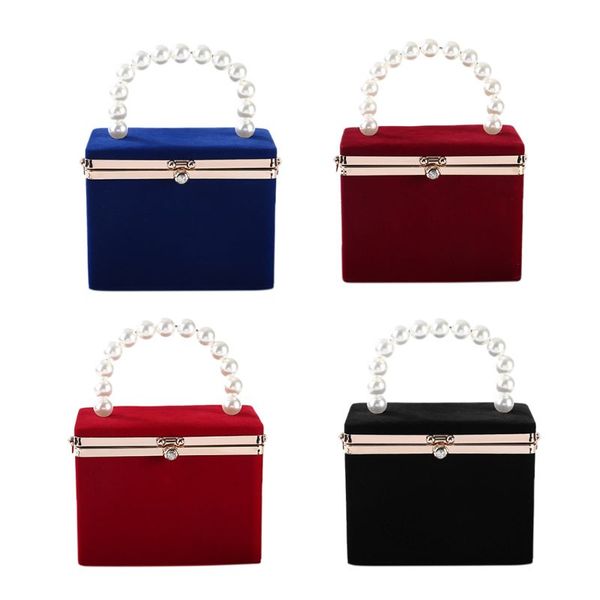 

fashion evening clutch bag for women artificial pearl box crossbody shoulder handbag wedding party prom clutch purse