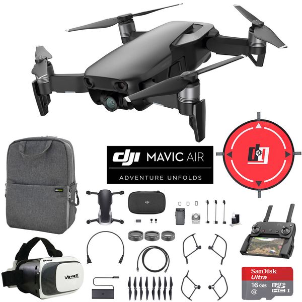 

Dji mavic air onyx black drone mobile go pack vr goggle landing pad 16gb bundle