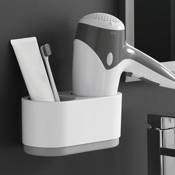 

augkun wall mount hair dryer holder wall-mount drill-storage rack shower multifunctional organizer for bathroom kitchen
