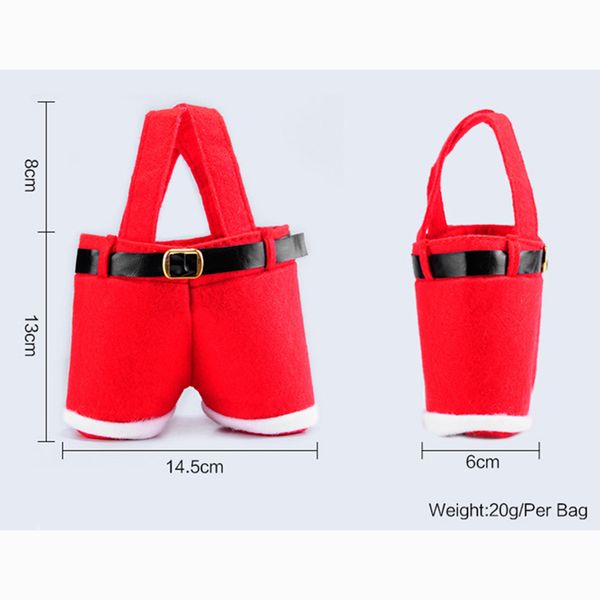 

creative santa pants shape candy bag portable red christmas gift bags home wedding party decor