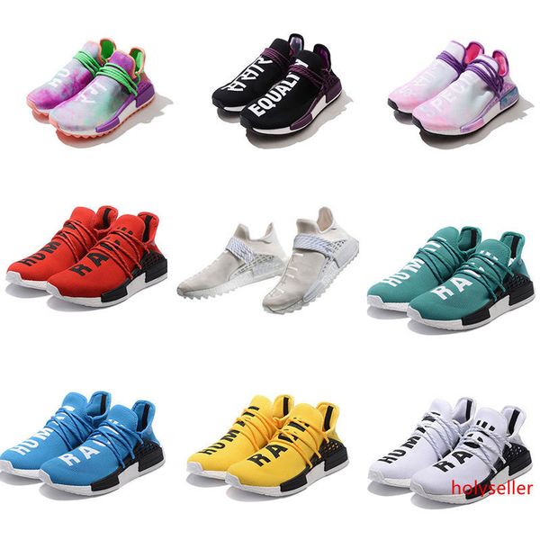 

human race pharrell x hutrail equality nerd cream men women sports sneaker holi canvas sport athletic running shoe trainer shoes