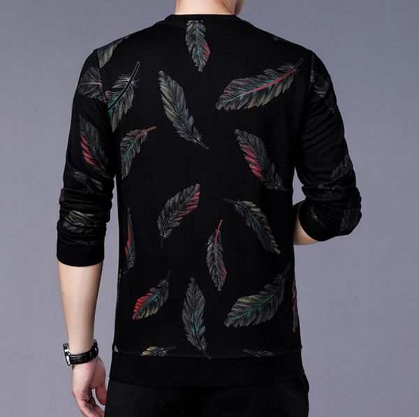 

sportswear popular sweater quality thin international high premium premium shirt feather slim fashion sweater coat cotton t-shirt bpeli, Black