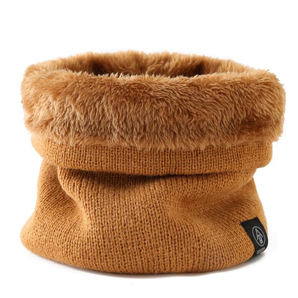 

solid color winter infinity scarf for women men neck warmer knit circle loop soft plush lined scarves s009, Blue;gray