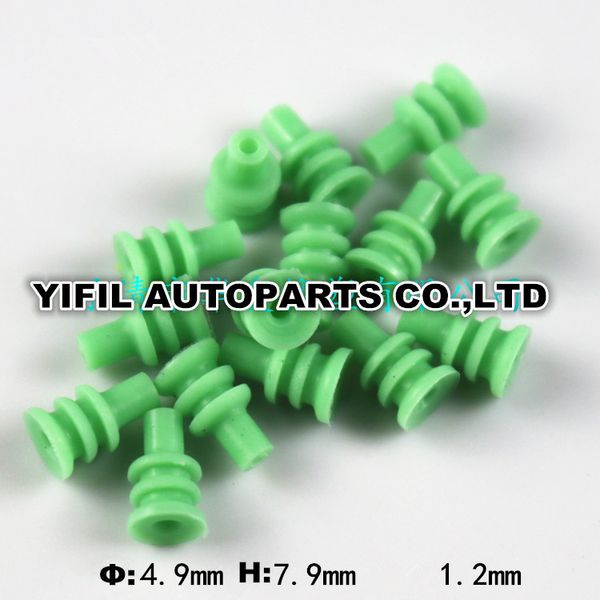 

50/100/200pcs/lot cable cavity plug green connector hollow rubber seal replacement of te 347874-1 car