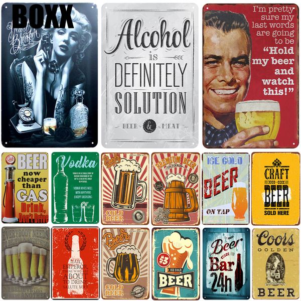 

оѬоее пиво блки меалл винаж ен декоѬ олово знак подколо поеѬй ик д