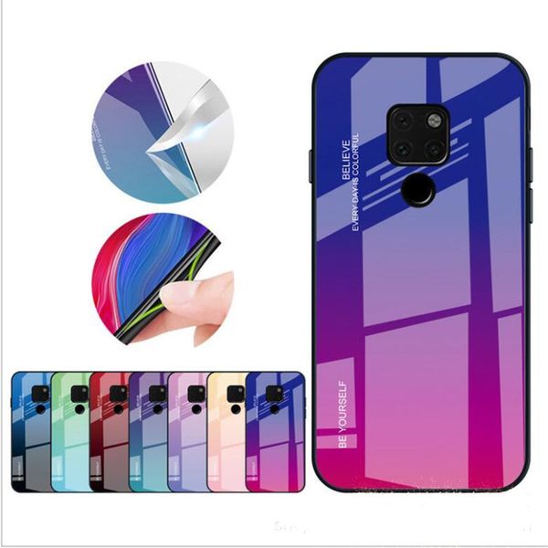 

tempered glass gradual mirror cell phone case for iphone 11 pro max x xs max luxury shockproof case for a10e a20e a50 a70 note 10 s10 lite