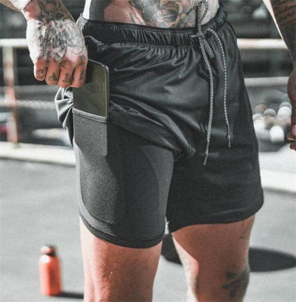 

mens 2 in 1 fitness running shorts camouflage quick drying training bodybuilding shorts workout jogging fitness gym, Black;blue