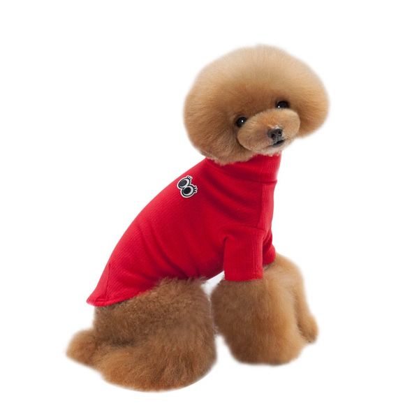 

new warm pet dog hoodie solid high collar thickening cotton t-shirt puppies body winter pets clothes pet coat roupa de cachorro