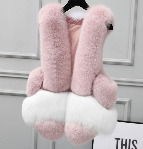 

new fashion faux fur coat winter coat women waist coat fur gilet women's fur jacket for ladies, Black