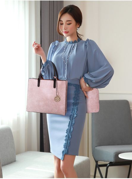 

fashion european and american design solid color ladies casual outdoor shoulder diagonal composite bag three-piece handbags wholesale
