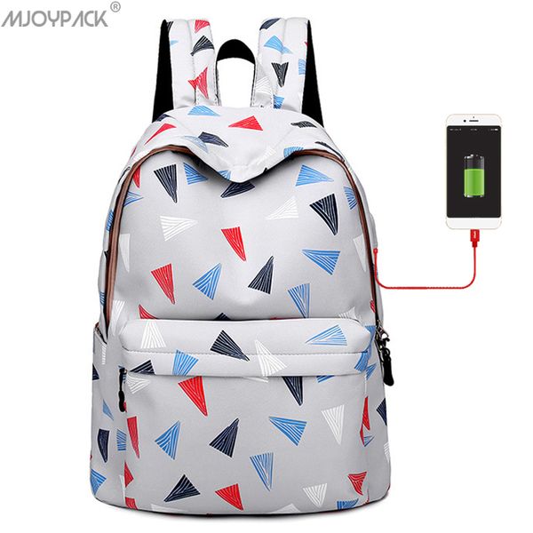 

women usb charge port bookbag girls 15.6" lapbackpack school notebook bag waterproof travel backpack for teens