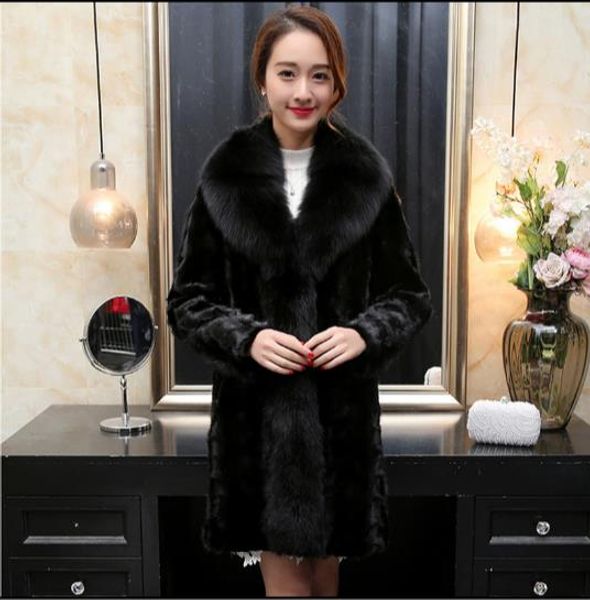 

fluffy 2019 winter women's faux fur coat artificial fur overcoat jacket pelliccia donna plus size mink fake outwear q912, Black