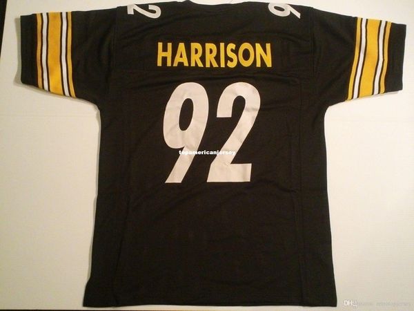 

retro custom #92 sewn stitched james harrison black mitchell & ness jersey s-5xl,6xl men's football jerseys rugby, Black;blue