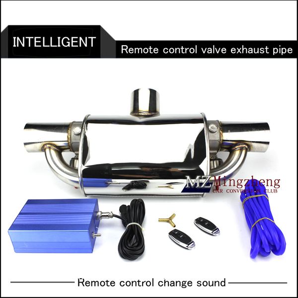 

2.5" exhaust system stainless steel t pipe electric exhaust cutout out valve with electronic remote control switch pipe