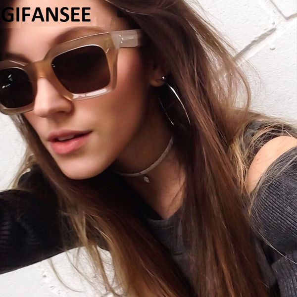 

gifansee square sunglasses women's vintage men glasses uv400 shades retro eyewear, Blue