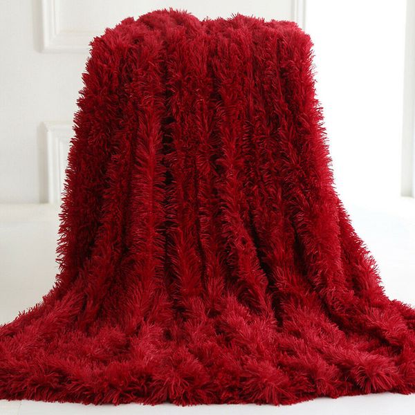 

plush faux fur throw blanket reversible fluffy shaggy cover soft warm kids gifts 2019ing