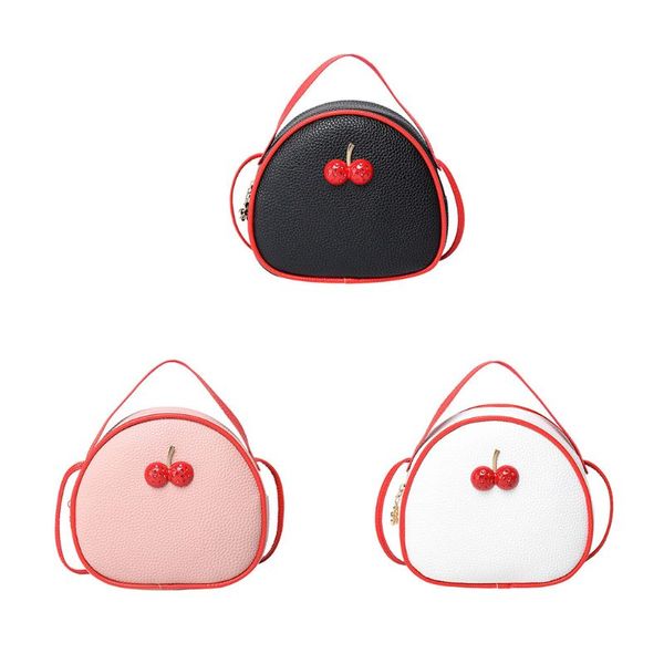 

cute cherry shoulder bag small handbags women pu leather crossbody purse tote satchel lx9f