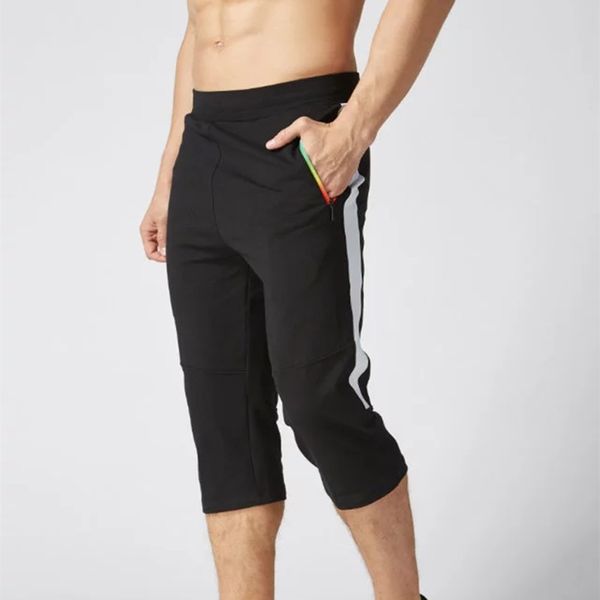 

2020 hamek summer jogging pants men running pants 3 4 soccer training pants mens sports leggings hiking fitness basketball trousers, Black;green