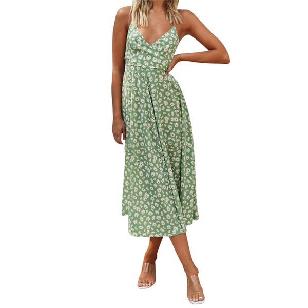 

fashion women summer boho sleeveless dresses midi dress evening party beach dresses folral sundress holiday party dress, Black;gray