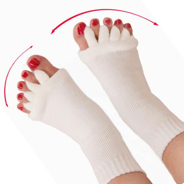 

yoga massage socks health care five toe socks sports fitness dance fingers separator comfy toes sleeping socks happy feet, Black