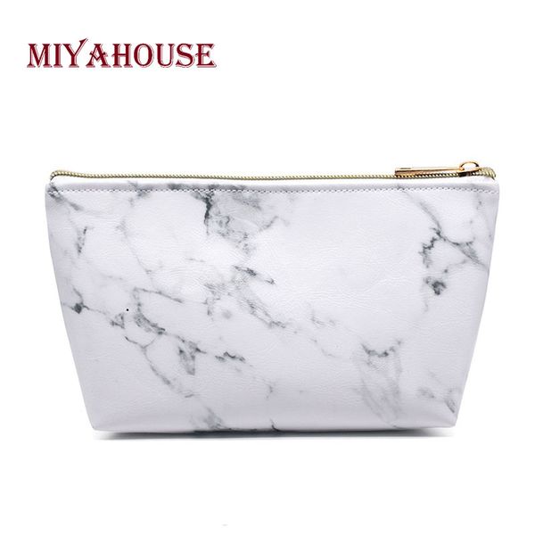 

miyahouse marble pattern pu leather makeup bags for lady dumpling shape cosmetic bag fashion women 2019 storage bag high quality