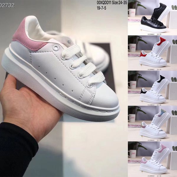 

2020 new white shoes fashion luxury designer flat boys girls outdoor sports casual children's shoes white sneaker party mcqueen s, Black