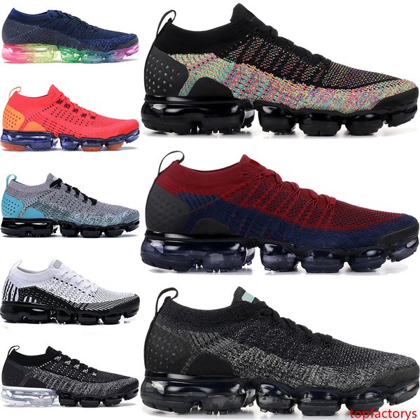 

black multi color knit 2.0 mens cushion running shoes fly 1.0 be true triple white oreo sprite men women designer trainers