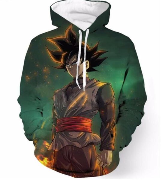 

dragon ball z новая мода пары мужчины женщины unisex dragon ball z укун db версия для печати толстовки свитера толстовка куртка пуловер top, Black