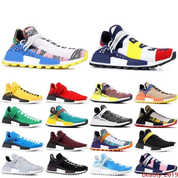 

2019 nmd human race mens running shoes with pharrell williams sample yellow core black outdoor sport designer shoes women sneakers 5-11